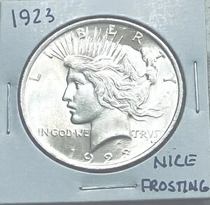 1923年ピースシルバードル、光沢あり、ほぼ新品、お手頃価格