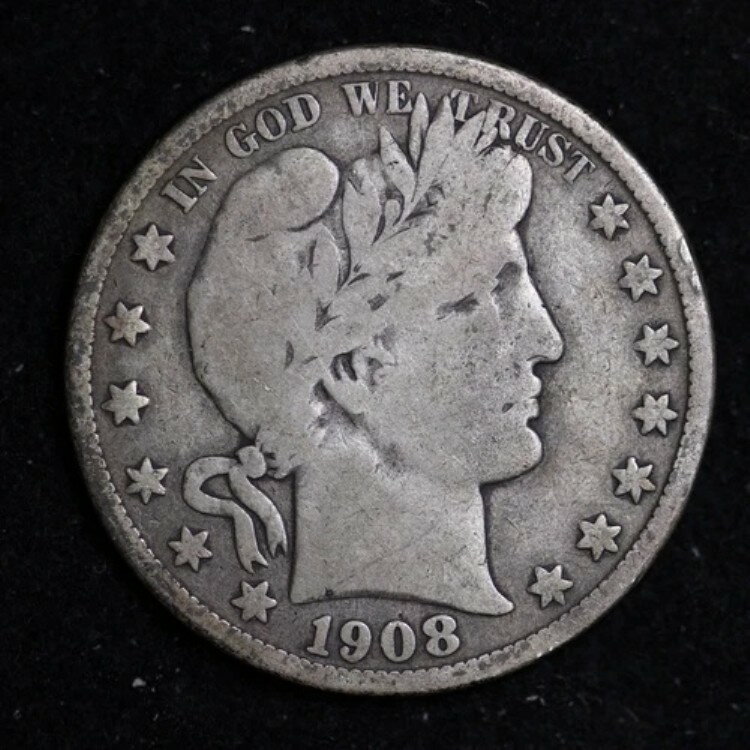 1908-O バーバー シルバー ハーフドル 美品 BO59