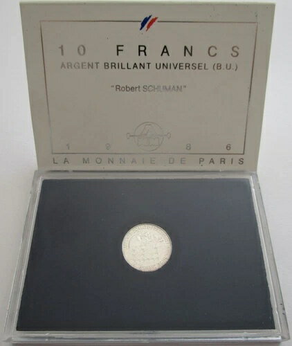 フランス 10フラン 1986年 ロベール・シューマン シルバー BU