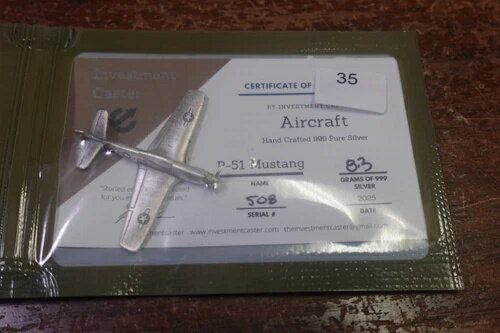 シルバー鋳造 P-51 マスタング 飛行機 .999 純銀インベストメント鋳造
