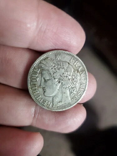 1881年 フランス銀貨 2フラン 美しいセレスヘッド ピート・ザ・グリーク 500 wx