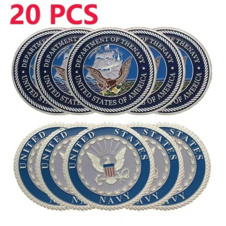 20個ギフト アメリカンチャレンジコイン 記念品 アメリカ海軍お土産 シルバーメッキ