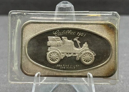 ヴィンテージ キャデラック 1903 マディソンミント 1トロイオンス .999 ファインシルバー アートバー ~..