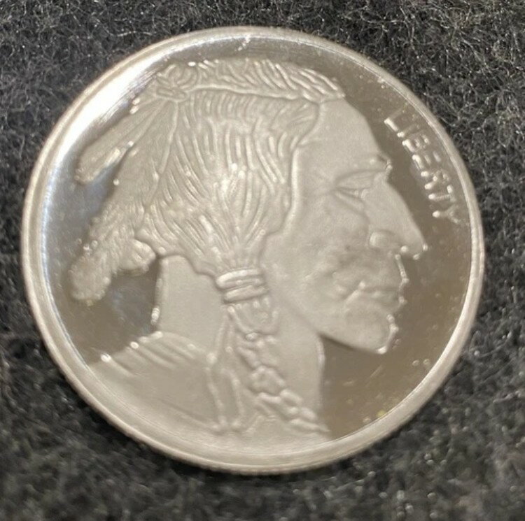 SilverTowne バッファローインディアンヘッド 1オンス ラウンドシルバー .999 ファイン