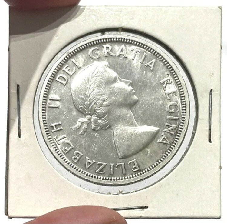 1953年 折りたたみ式 銀貨 カナダ 1ドル エリザベス ボヤージャー コイン 未流通+