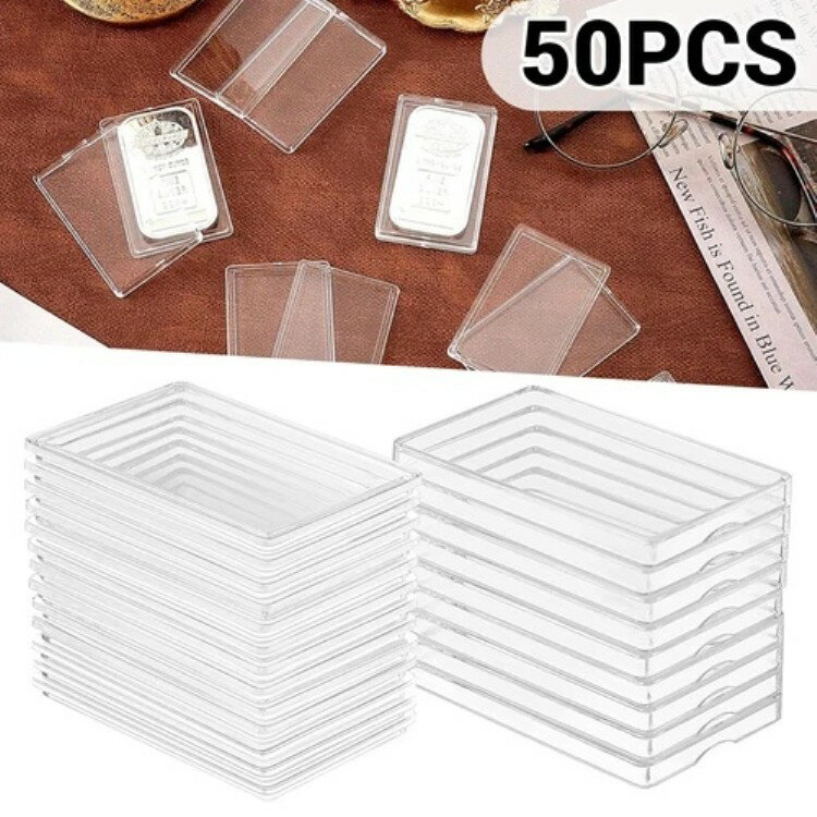 50個 1オンス シルバーバー ダイレクトフィット コインカプセルホルダー 30mm x 50mm 50x30(3)