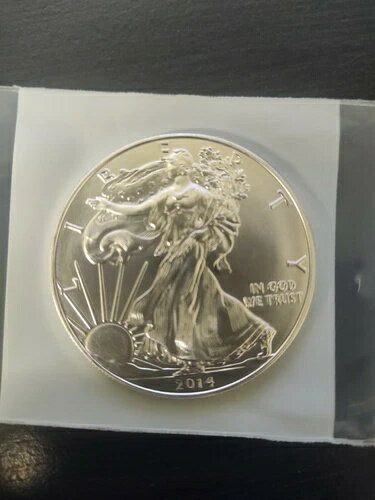 2014 シルバーイーグル 1オンス .999 純銀!! スポットフリーの宝石(3)