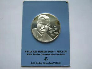 1971年フランクリン・ミント銀メダル、UAWリーダー、ウォルター・ルーサー