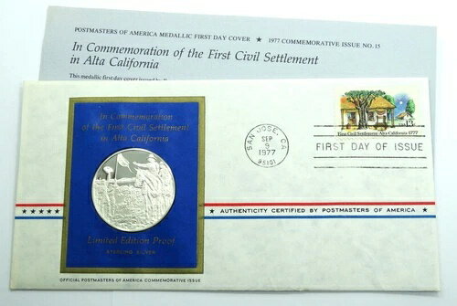 フランクリン・ミント・アルタ入植地スターリングシルバー・プルーフコイン・メダル郵便局長