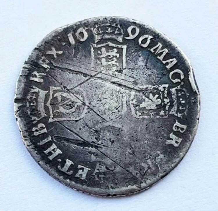 ウィリアム3世 銀貨6ペンス 1696