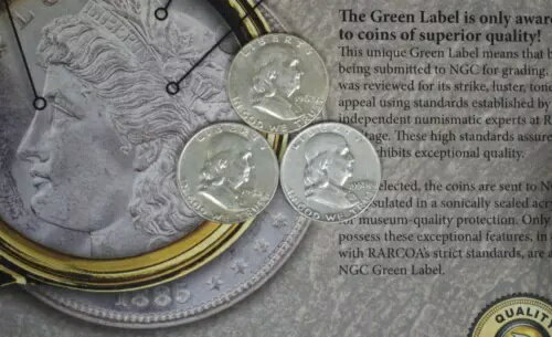 シルバー3枚セット ミックスミント＆デーツ フランクリン ハーフドル 非常に美品 TP-7329