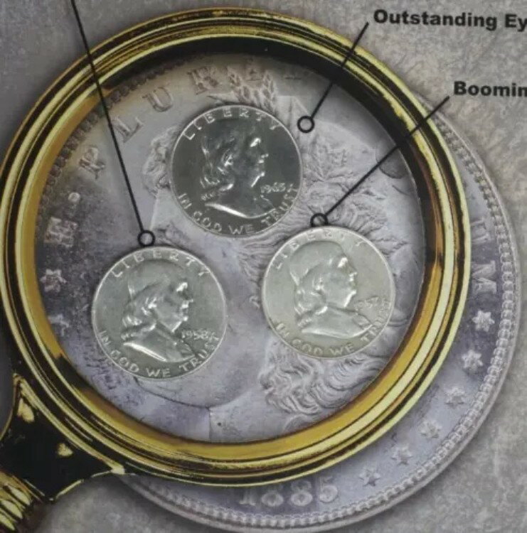 シルバー3枚セット ミックスミント＆デーツ フランクリン ハーフドル 非常に美品 TP-7333