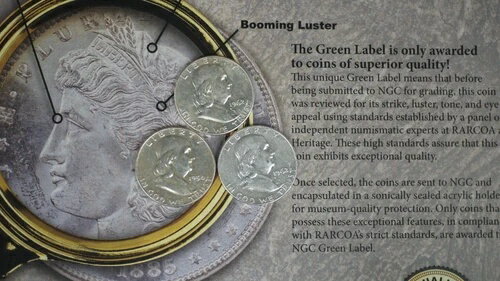 シルバー3枚セット ミックスミント＆デーツ フランクリン ハーフドル 非常に美品 TP-7364