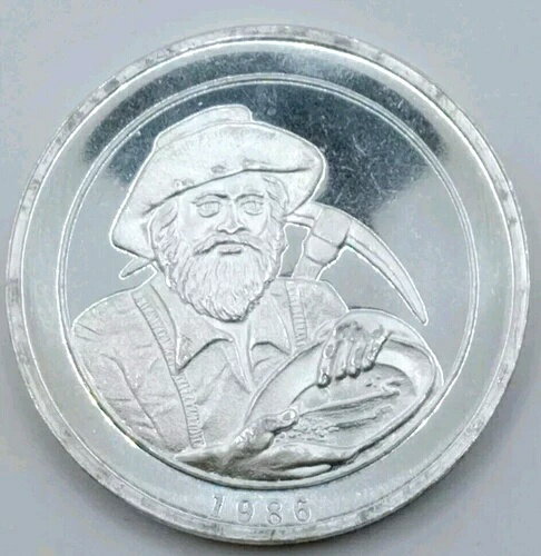 楽天WORLD RESOURCE【KING店】プロスペクター スタイル 1 オンス .999 シルバー ラウンド、カリフォルニア コイン & 貴金属協会