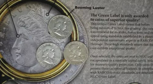 シルバー3枚セット ミックスミント＆デーツ フランクリン ハーフドル 非常に美品 TP-7356