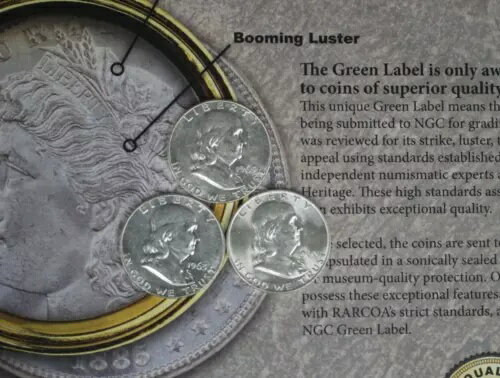 シルバー3枚セット ミックスミント＆デーツ フランクリン ハーフドル 非常に美品 TP-7349