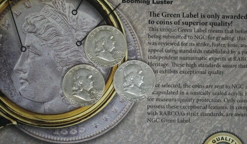 シルバー3枚セット ミックスミント＆デーツ フランクリン ハーフドル 非常に美品 TP-7343