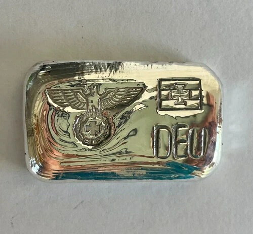 楽天WORLD RESOURCE【KING店】「1871」スタイルの鉄十字章、第一次世界大戦の旗、ドイツの鷲、1オンス、ハンドメイドシルバーバー、999