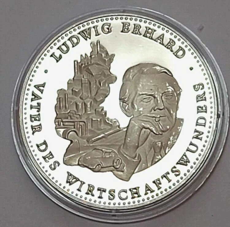 ルートヴィヒ・エアハルト 経済の奇跡 チャンセラー シルバー 999プルーフ ?40 mm 20.2 g-