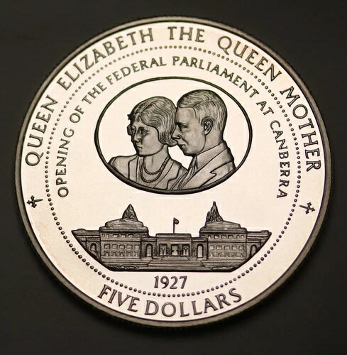 ツバル 5ドル スターリングシルバー プルーフコイン キャンベラ国会開会式