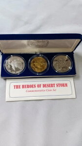 砂漠の嵐の英雄 シルバー、ソリッドブラス、キュプロニッケル記念コインセット