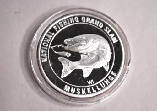 ナショナルフィッシンググランドスラム 1オンス .999 シルバーラウンドコイン マスキー マスキールング