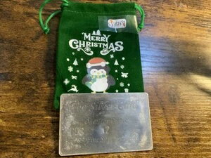 シルバー999クレジットカード。1オンス、地金カラーサンタのそりとトナカイ?希少?