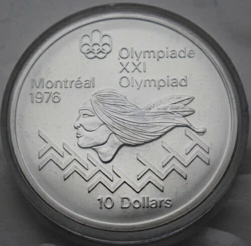 1975年カナダドル10ドルスターリングシルバーBUコインハードルモントリオールオリンピック1976