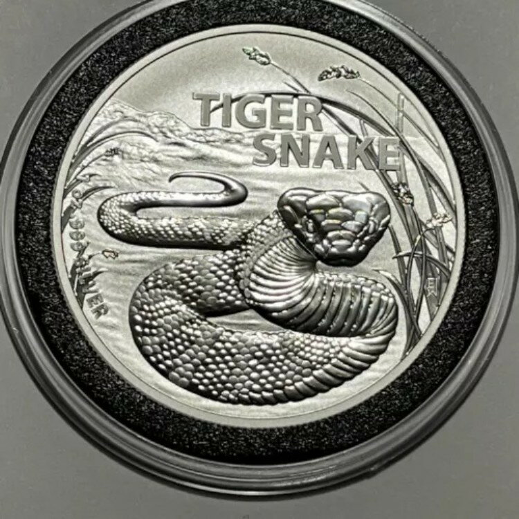 2024年 タイガースネーク クイーンエリザベス オーストラリアコイン 1トロイオンス .999 ファインシルバーラウンド