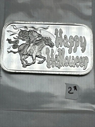 1オンス SilverTowne バー ハッピーハロウィン 0.999 純銀ヘッド プルーフなし