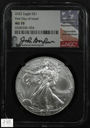 2022年初日イーグル議長、ジョン・ベイナー下院議員がNGC MS 70に署名