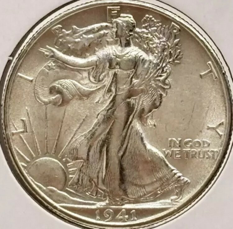 1941年 S 50セント ウォーキング・リバティ シルバー ハーフドル サンフランシスコ BU #2932