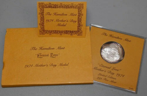 1974年 母の日 シルバー ラウンド 1オンス ハミルトン ミントトーン コイン スクラッチカプセル