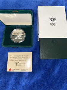 1988年カルガリーオリンピック カナダ エリザベス 20ドル銀貨 スピードスケート選手