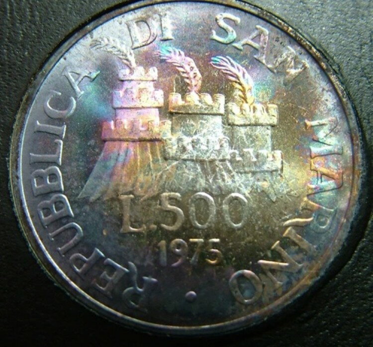500 リラ ダルジェント コイン「ストーンカッター」 1975 サンマリノ