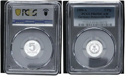 5 ペニヒ 1989-A DDR PCGS PR69DCAM プルーフ 113619(3)