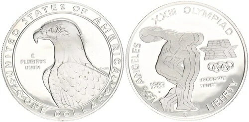 アメリカ 1ドル 1983年夏季オリンピック 円盤投げ選手 PP 125888
