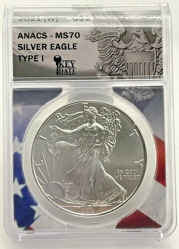2021?W シルバー アメリカン イーグル タイプ1 MS70 ANACS(3)