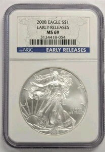 2008年アメリカンシルバーイーグル - NGC - MS 69 - 早期リリース