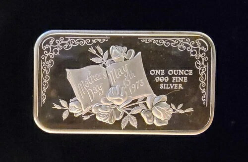 1973年 母の日 マム マディソンミント レアヴィンテージ 地金 - 999シルバー 1オンス アートバー