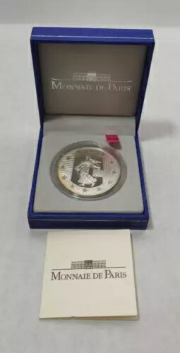 2003年 パリ国立モネ フランス 1 1/2ユーロ プルーフ銀貨 ヨーロッパ地図