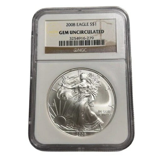 NGC 2008 ジェム アンサーキュレート アメリカン シルバー イーグル S$1