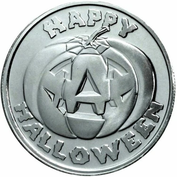 *こちらからご購入ください！1トロイオンス .999 FN シルバー「ハロウィン」ラウンド(BU)+AT HLDR+Press Cs+Extras