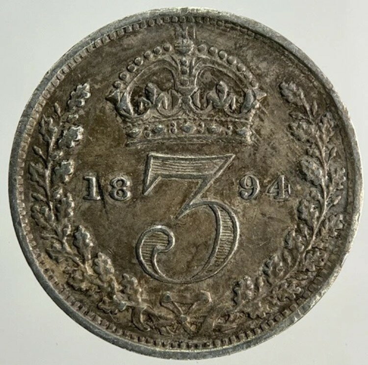 1894年 ヴィクトリア スリーペンス銀貨 | 非常に高いグレード