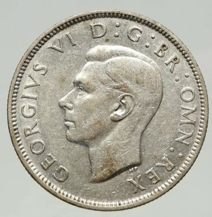 1944年 イギリス ジョージ6世 アンティーク シルバー フローリン コイン i93263