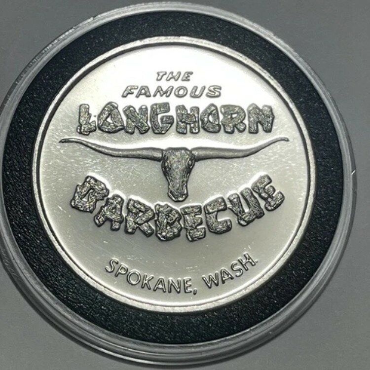 有名なロングホーンバーベキューコレクターコイン 1トロイオンス .999 純銀ラウンド