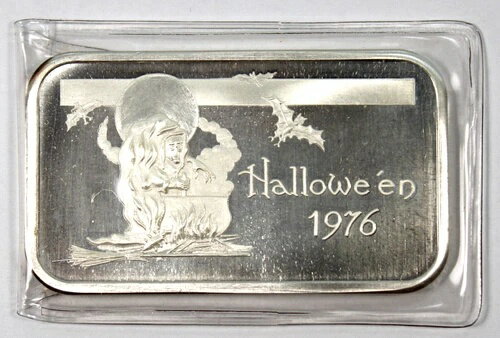 マディソン ミント 1 オンス .999 シルバー バー、1976 年ハロウィーン プラスチック入り !!