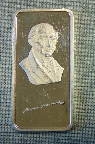 ジェームズ・モンロー ~ ハミルトンミント ~ 1オンス .999 純銀バー LE#3080