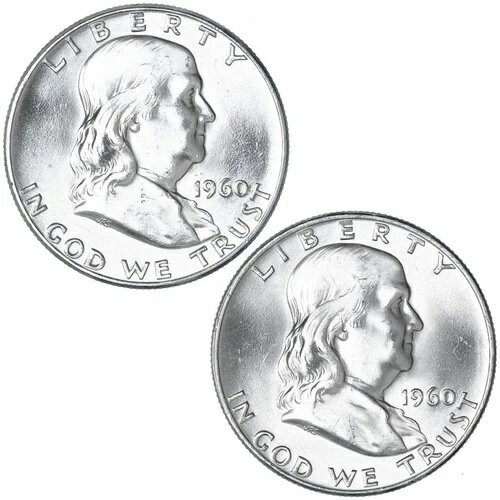 1960年 P D フランクリン ハーフダラー 90% シルバー BU 2枚セット