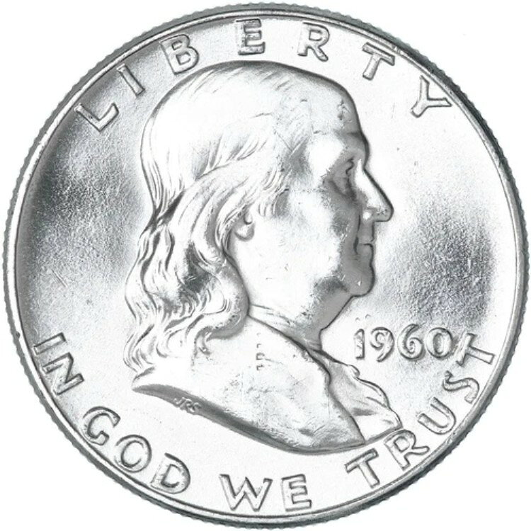 WORLD RESOURCE【KING店】の1960年 P D フランクリン ハーフダラー 90% シルバー BU 2枚セット｜アングル2